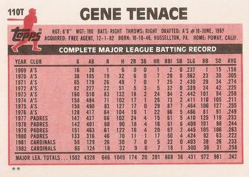 1983 Topps Traded #110T Gene Tenace Back