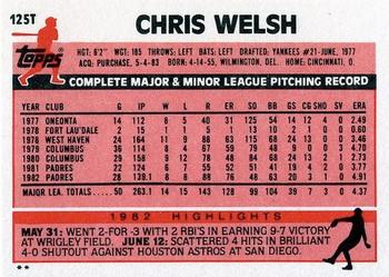 1983 Topps Traded #125T Chris Welsh Back