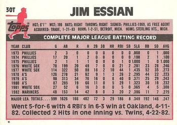 1983 Topps Traded #30T Jim Essian Back