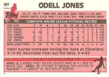 1983 Topps Traded #50T Odell Jones Back