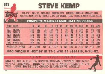 1983 Topps Traded #53T Steve Kemp Back