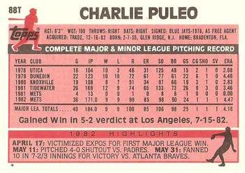 1983 Topps Traded #88T Charlie Puleo Back