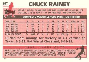 1983 Topps Traded #92T Chuck Rainey Back