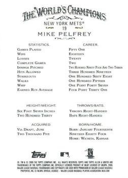 2009 Topps Allen & Ginter #19 Mike Pelfrey Back
