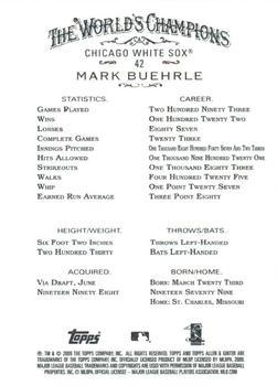 2009 Topps Allen & Ginter #42 Mark Buehrle Back