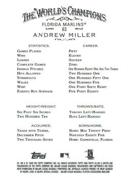 2009 Topps Allen & Ginter #63 Andrew Miller Back