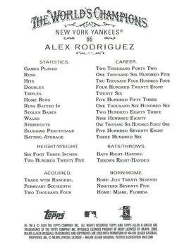 2009 Topps Allen & Ginter #66 Alex Rodriguez Back