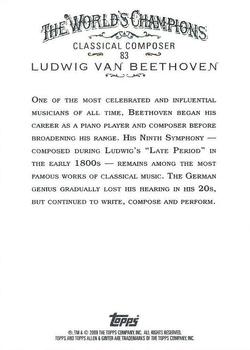 2009 Topps Allen & Ginter #83 Ludwig van Beethoven Back