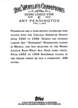 2009 Topps Allen & Ginter #97 Art Pennington Back