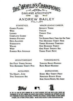 2009 Topps Allen & Ginter #101 Andrew Bailey Back