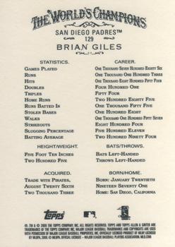 2009 Topps Allen & Ginter #129 Brian Giles Back