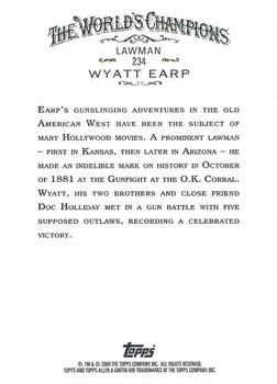 2009 Topps Allen & Ginter #234 Wyatt Earp Back