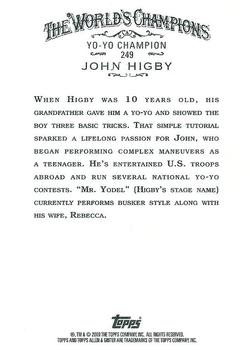 2009 Topps Allen & Ginter #249 John Higby Back