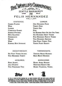 2009 Topps Allen & Ginter #258 Felix Hernandez Back