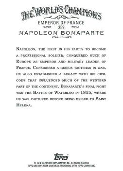 2009 Topps Allen & Ginter #259 Napoleon Bonaparte Back