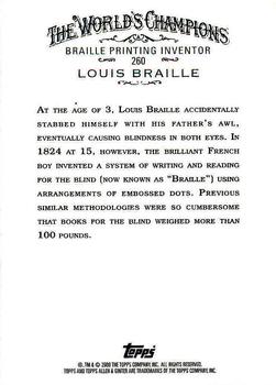 2009 Topps Allen & Ginter #260 Louis Braille Back