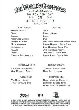 2009 Topps Allen & Ginter #279 Jon Lester Back