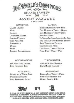 2009 Topps Allen & Ginter #305 Javier Vazquez Back