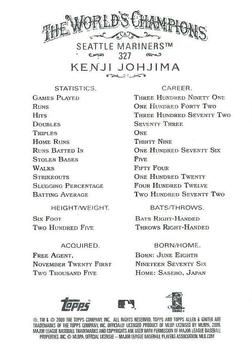 2009 Topps Allen & Ginter #327 Kenji Johjima Back