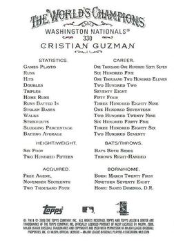 2009 Topps Allen & Ginter #330 Cristian Guzman Back