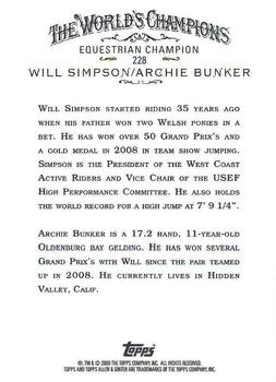 2009 Topps Allen & Ginter #228 Will Simpson / Archie Bunker Back