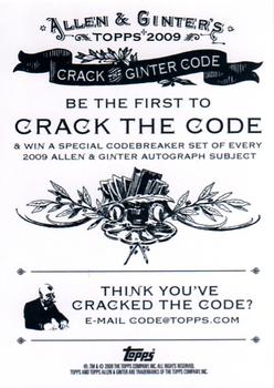 2009 Topps Allen & Ginter #NNO Crack The Code Ad Back