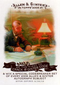 2009 Topps Allen & Ginter #NNO Crack The Code Ad Front