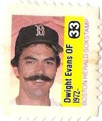 1983 Boston Herald SoxStamps #33 Dwight Evans Front