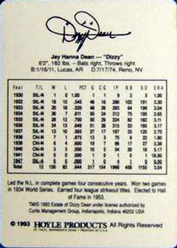 1993 Hoyle Legends of Baseball #NNO Dizzy Dean Back