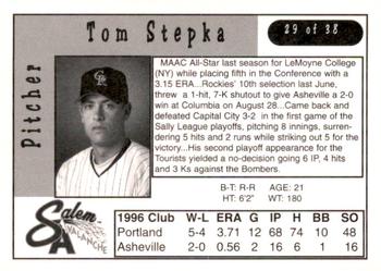 1997 Kroger Salem Avalanche #29 Tom Stepka Back