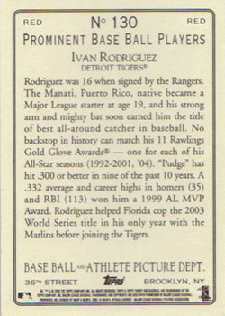 2005 Topps Turkey Red - Red #130 Ivan Rodriguez Back