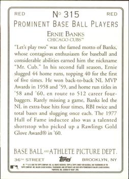 2005 Topps Turkey Red - Red #315 Ernie Banks Back