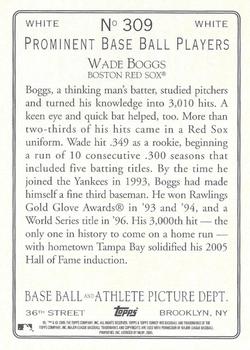 2005 Topps Turkey Red - White #309 Wade Boggs Back