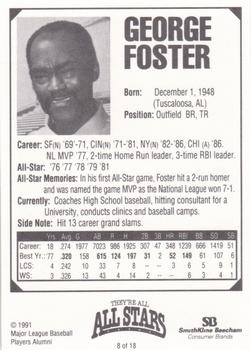 1991 MDA They're All All-Stars #8 George Foster Back