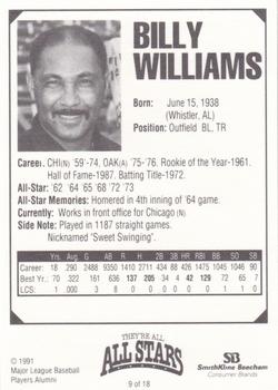 1991 MDA They're All All-Stars #9 Billy Williams Back