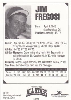 1991 MDA They're All All-Stars #15 Jim Fregosi Back
