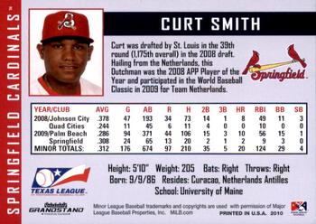 2010 Grandstand Springfield Cardinals #NNO Curt Smith Back