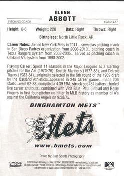 2013 Choice Binghamton Mets #27 Glenn Abbott Back