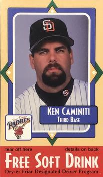 1998 San Diego Padres MADD #NNO Ken Caminiti Front