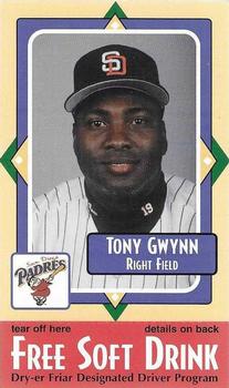 1998 San Diego Padres MADD #NNO Tony Gwynn Front
