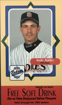 1999 San Diego Padres MADD #NNO Andy Ashby Front
