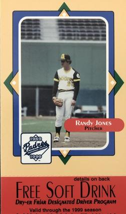 1999 San Diego Padres MADD #NNO Randy Jones Front