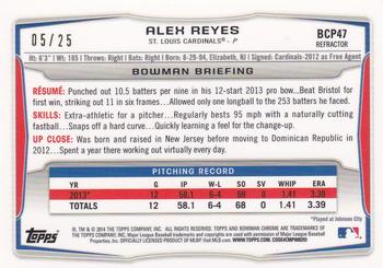 2014 Bowman - Chrome Prospects Green Wave Refractors #BCP47 Alex Reyes Back