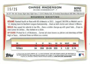 2014 Bowman - Chrome Prospects Red Wave Refractors #BCP62 Chase Anderson Back