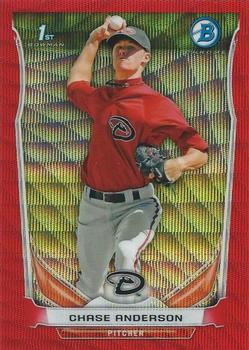 2014 Bowman - Chrome Prospects Red Wave Refractors #BCP62 Chase Anderson Front