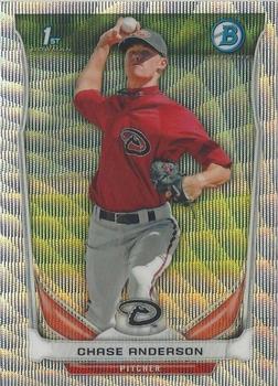 2014 Bowman - Chrome Prospects Silver Wave Refractors #BCP62 Chase Anderson Front