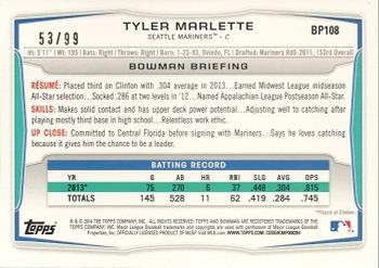 2014 Bowman - Prospects Black #BP108 Tyler Marlette Back