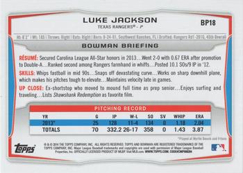 2014 Bowman - Prospects Purple #BP18 Luke Jackson Back
