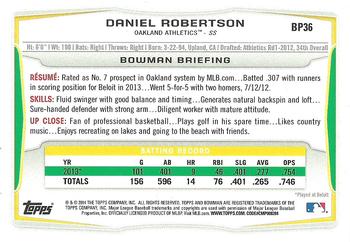 2014 Bowman - Prospects Purple #BP36 Daniel Robertson Back