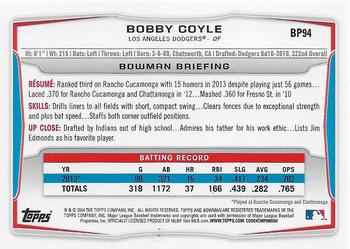 2014 Bowman - Prospects Purple #BP94 Bobby Coyle Back